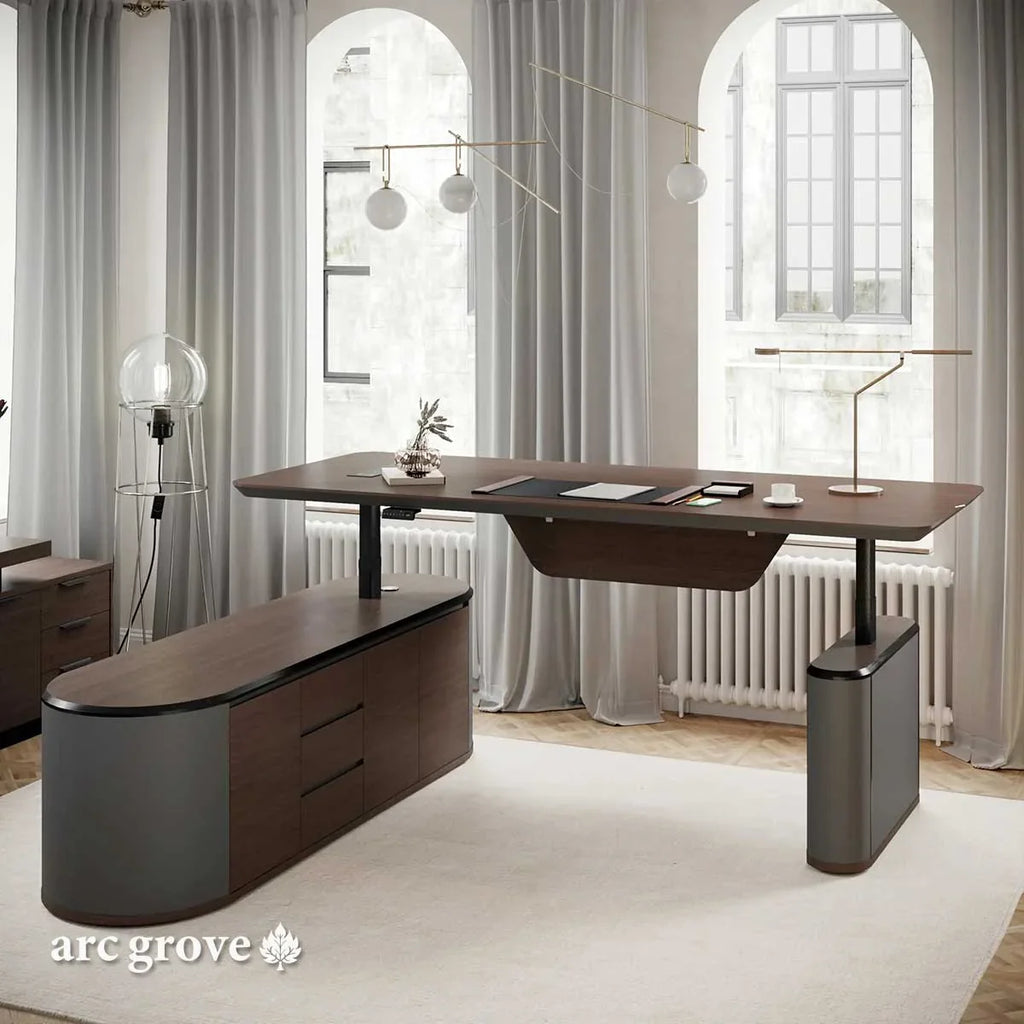 Sawyer · L-Shaped Executive Standing Desk, Adjustable Height