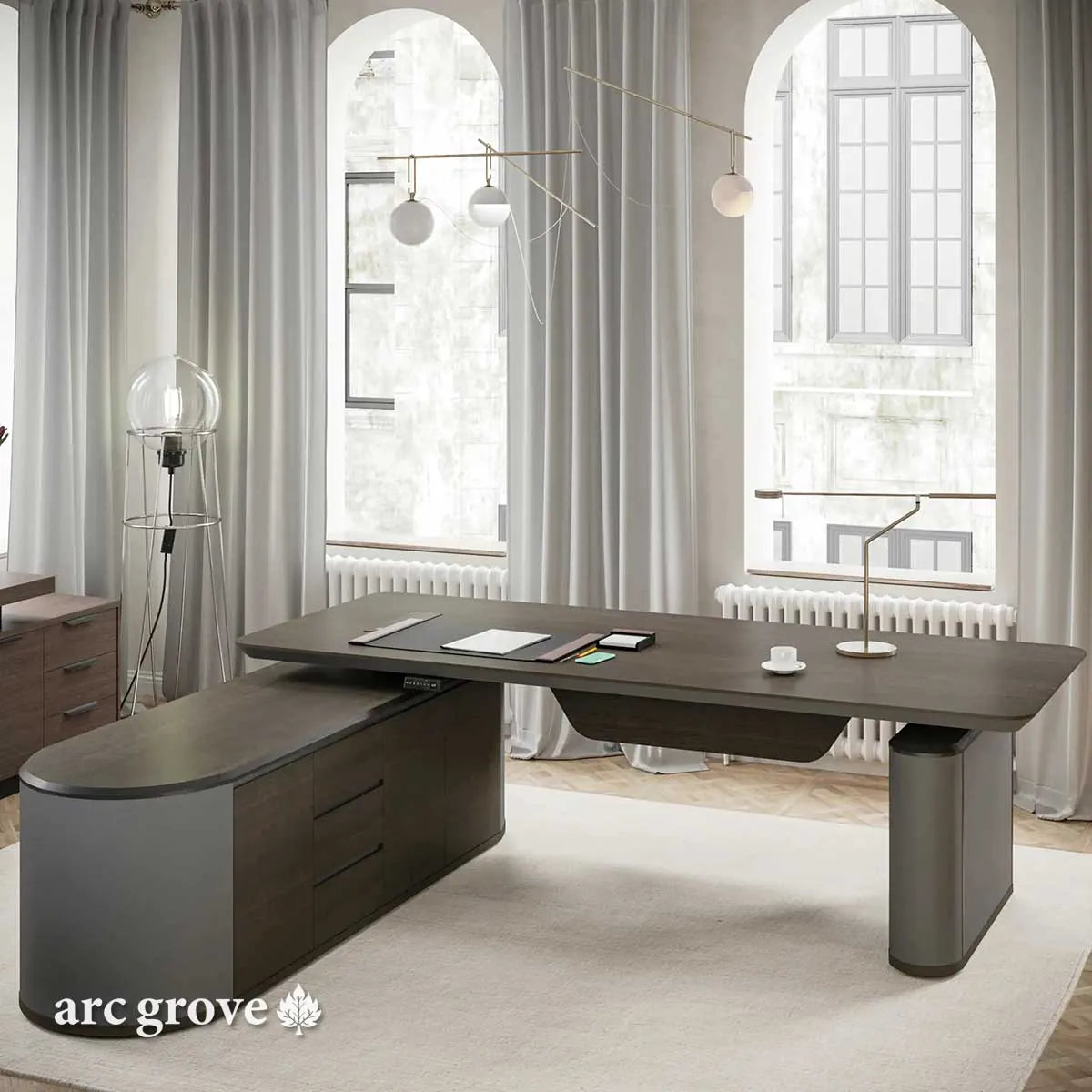 Sawyer · L-Shaped Executive Standing Desk, Adjustable Height
