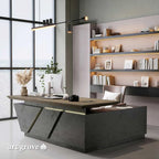 Maverick · Standing L-Shaped Executive Desk, Adjustable Height