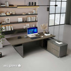 Maverick · Standing L-Shaped Executive Desk, Adjustable Height