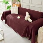 Solid Color Chenille Sofa Throw Blanket, Soft & Plush Decorative Couch Throw Cover