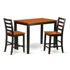 East West Furniture YAFA3-BLK-W 3 Piece Kitchen Counter Set for Small Spaces Contains a Rectangle Dining Room Table and 2 Dining Chairs, 30x48 Inch, Black & Cherry