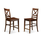 East West Furniture YAQU5-MAH-W 5 Piece Counter Height Dining Set Includes a Rectangle Kitchen Table and 4 Dining Room Chairs, 30x48 Inch, Mahogany