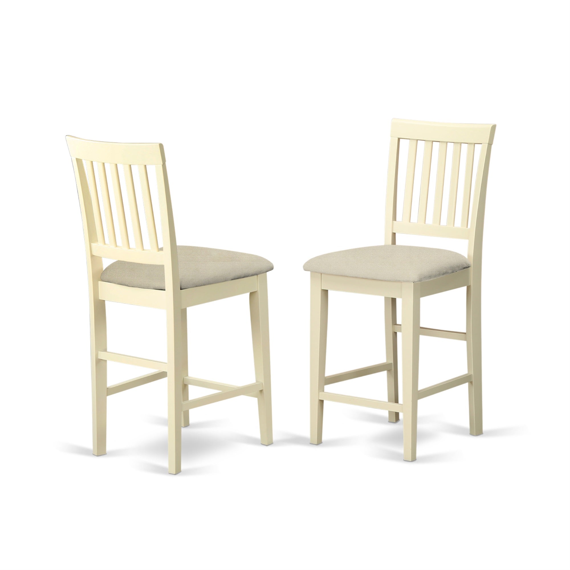 East West Furniture YAVN5-WHI-C 5 Piece Kitchen Counter Set Includes a Rectangle Dining Room Table and 4 Linen Fabric Upholstered Dining Chairs, 30x48 Inch, Buttermilk & Cherry