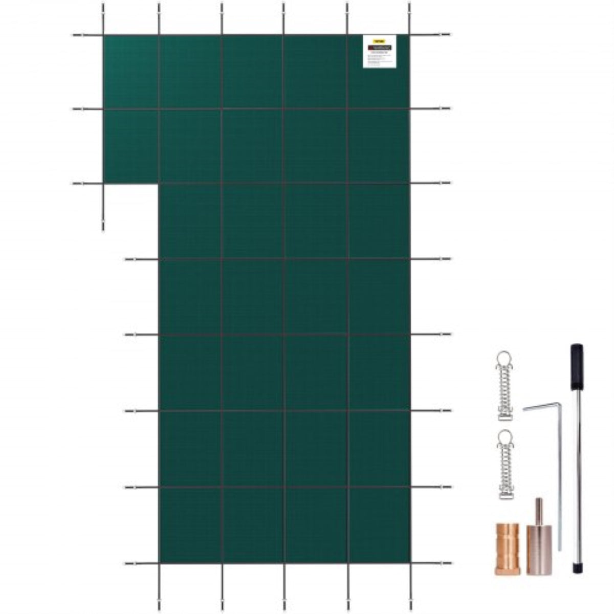 Vevor Ingroundpool Safety Cover, 20Ftx 38 Ftrectangular Winter Pool Cover With Right Step, Triple Stitched, High Strength Mesh P