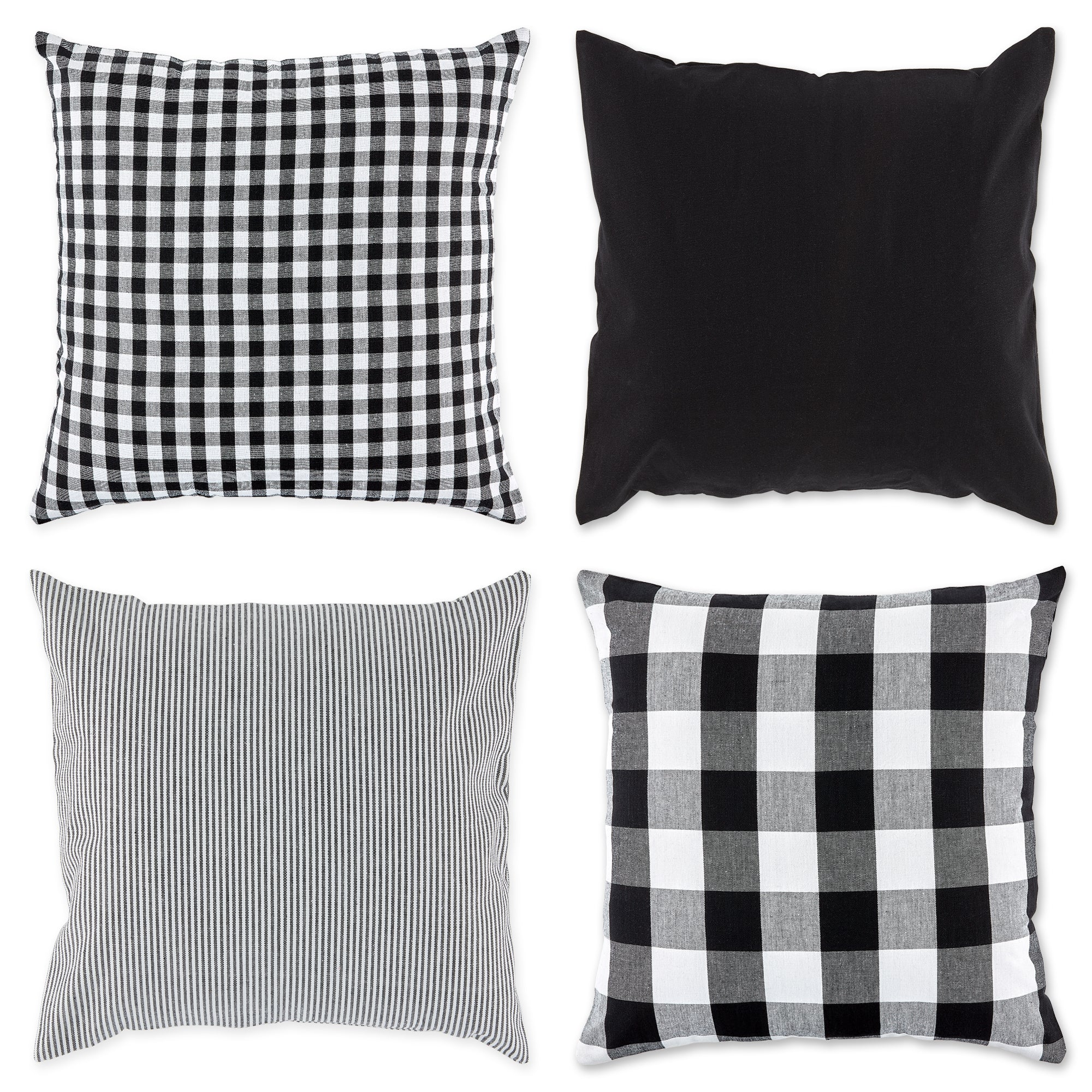 Dii Assorted Black/White Pillow Cover 18X18 Set/4