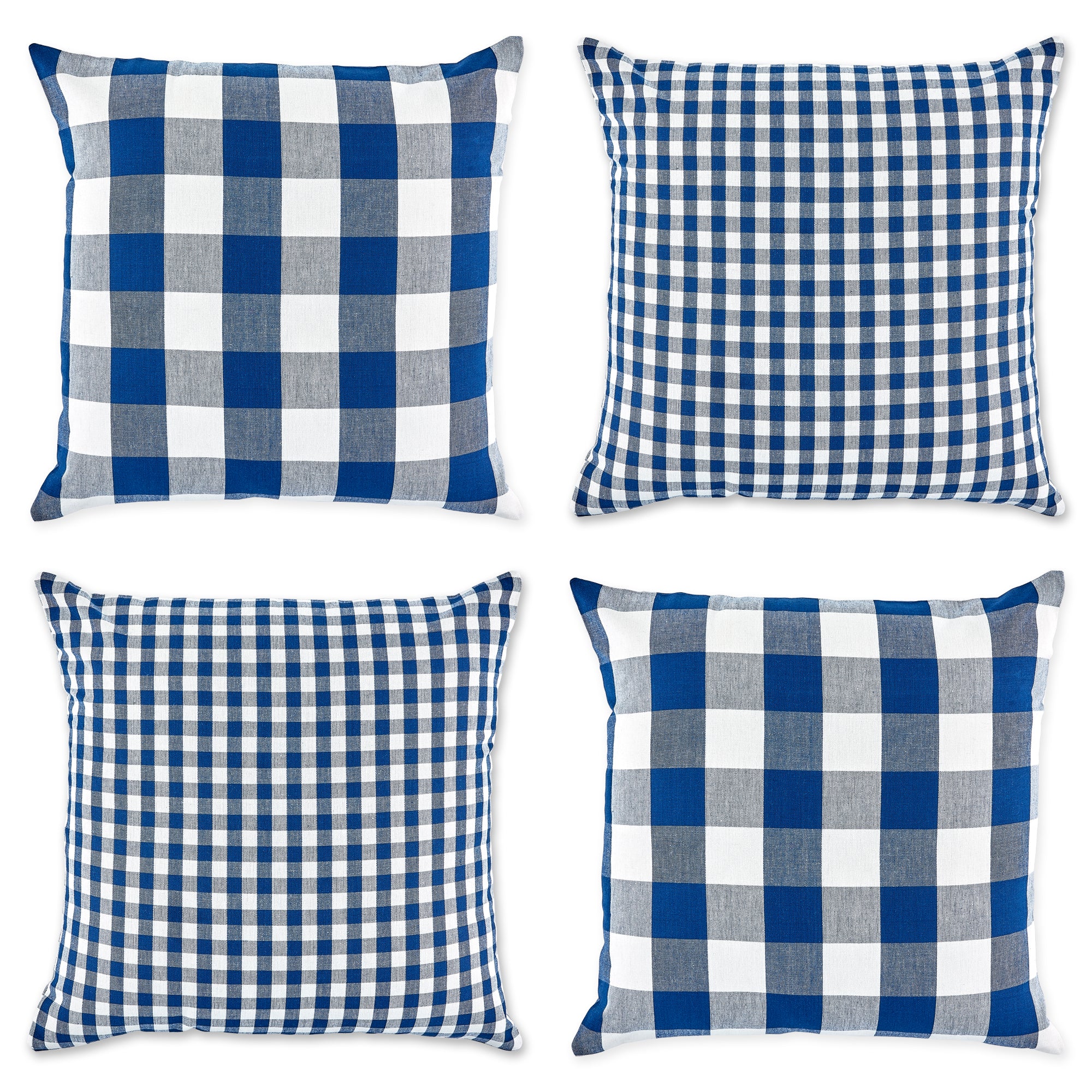 Dii Assorted Navy/Off White Gingham/Buffalo Check Pillow Cover 18X18 Set/4