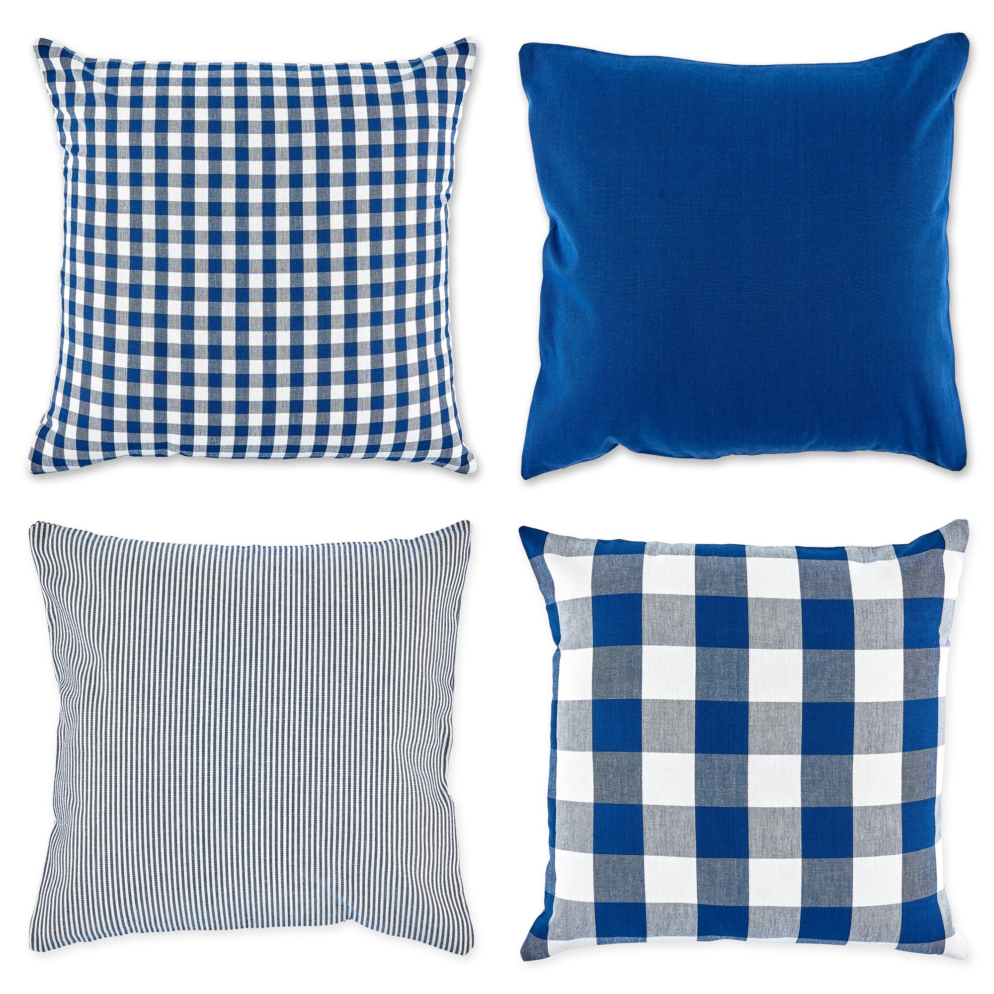 DII Assorted Navy/Off White Pillow Cover 18x18 Set/4