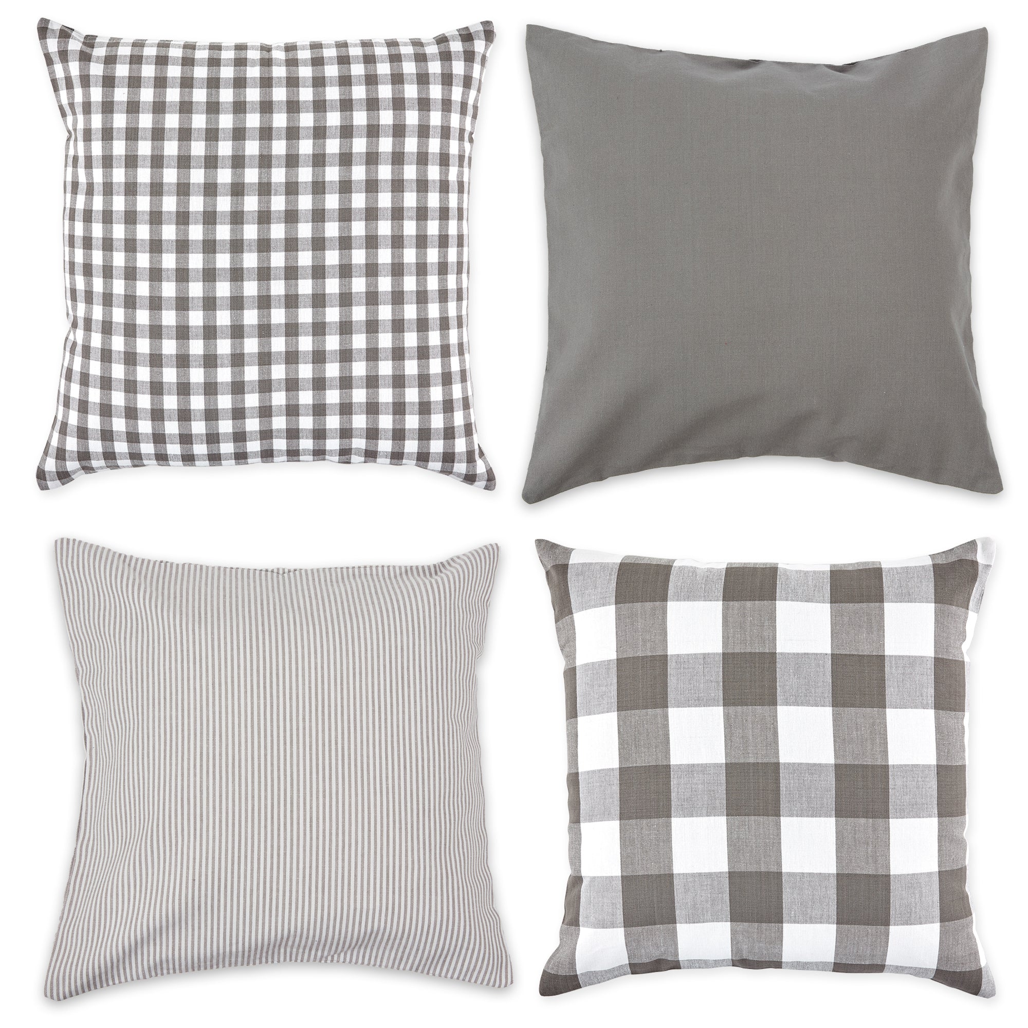 Dii Assorted Gray/White Pillow Cover 18X18 Set/4