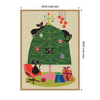 Sylvie Framed Canvas Retro Cats And Christmas Tree by Rachel Lee