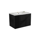 Modern Wall Mounted Floating Bathroom Vanity With Sink And Drawers