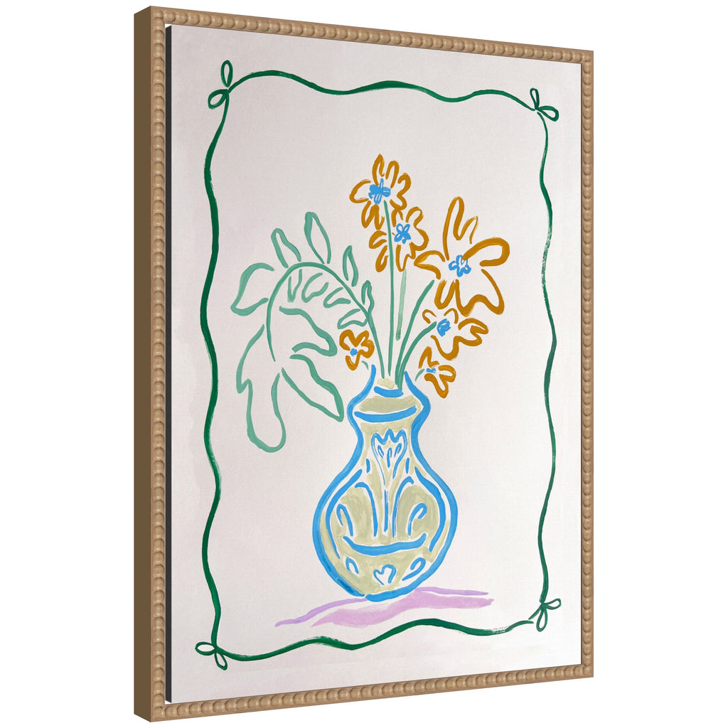Sylvie June Blooms Bow Border Framed Canvas by Kate Aurelia Holloway