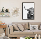 Sylvie Highland Cow Framed Canvas by Amy Peterson Art Studio