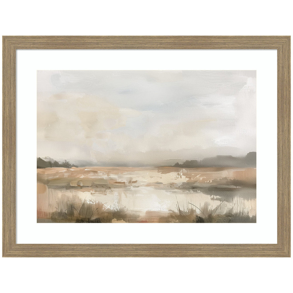 Neutral Abstract Landscape by The Creative Bunch Studio Framed Wall Art Print