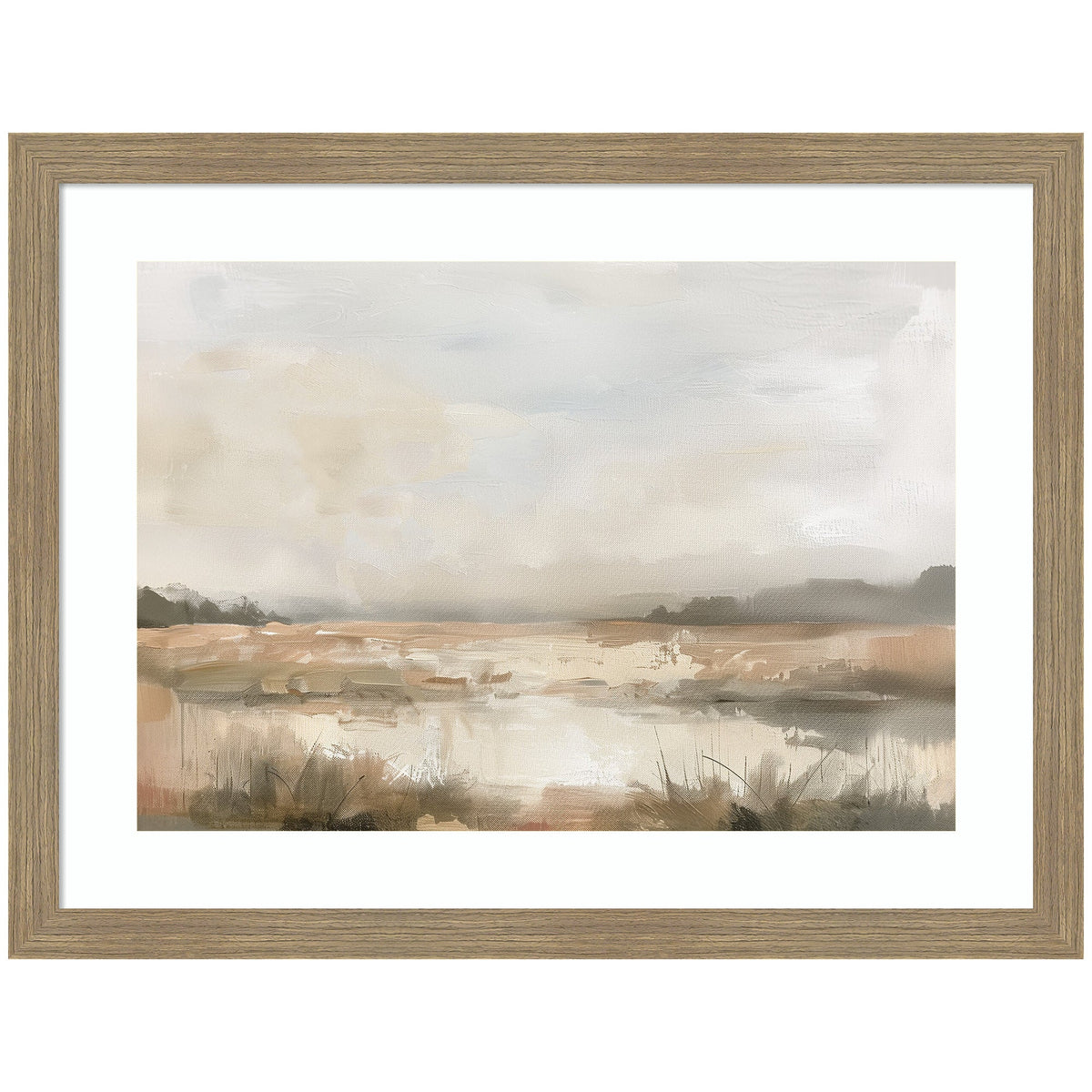 Neutral Abstract Landscape by The Creative Bunch Studio Framed Wall Art Print