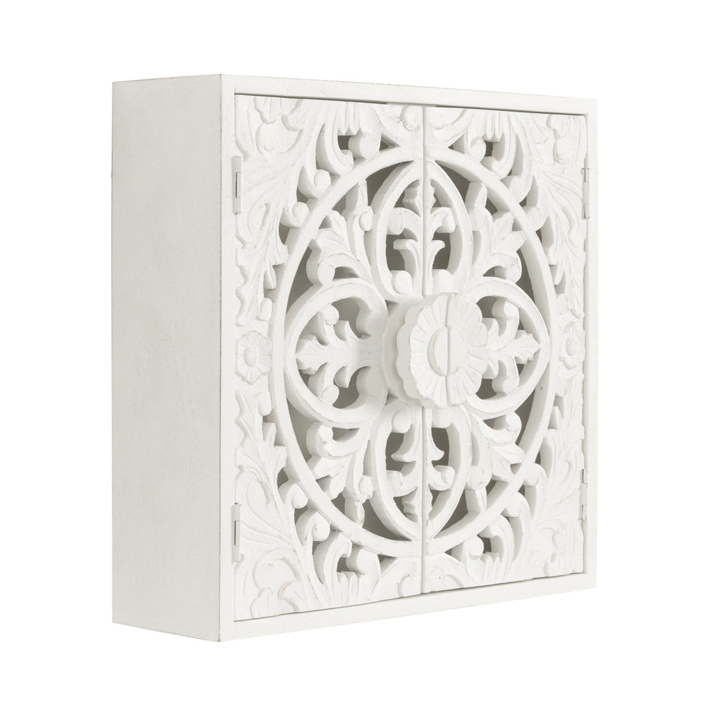 Saanvi Carved Wood Wall Cabinet