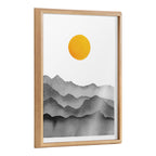 Blake Black Yellow Mountain Range Silhouette Framed Printed Glass by Cat Coquillette