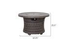 Tenaya Round Wicker FirePit Table with Metal Cover