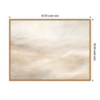 Sylvie Tonal Abstract Textural White and Beige Light Natural Neutrals Horizontal Framed Canvas by The Creative Bunch Studio