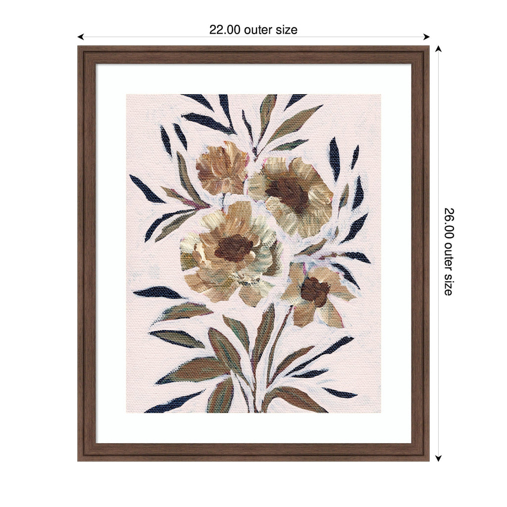 Framed Art Muted Paintrely Florals by Nikita Jariwala