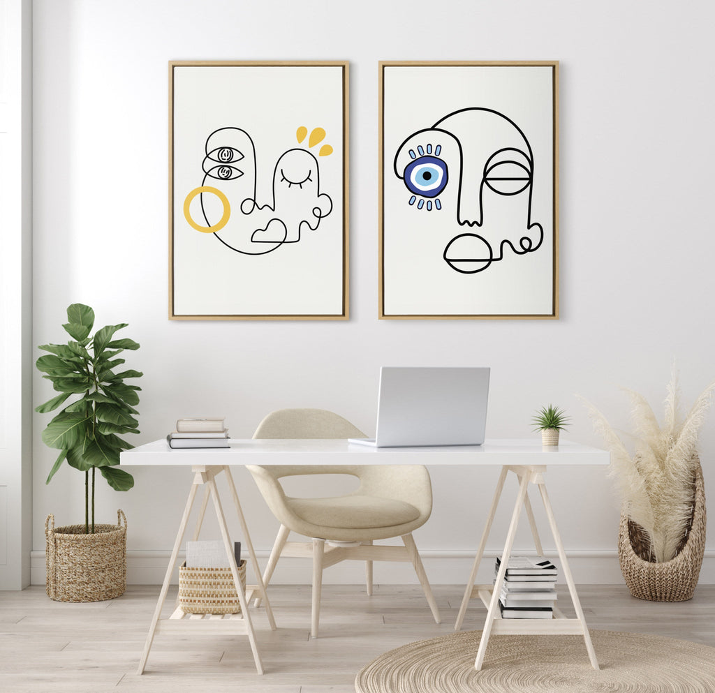 Sylvie Still Here Framed Canvas by Shatha Al Dafai
