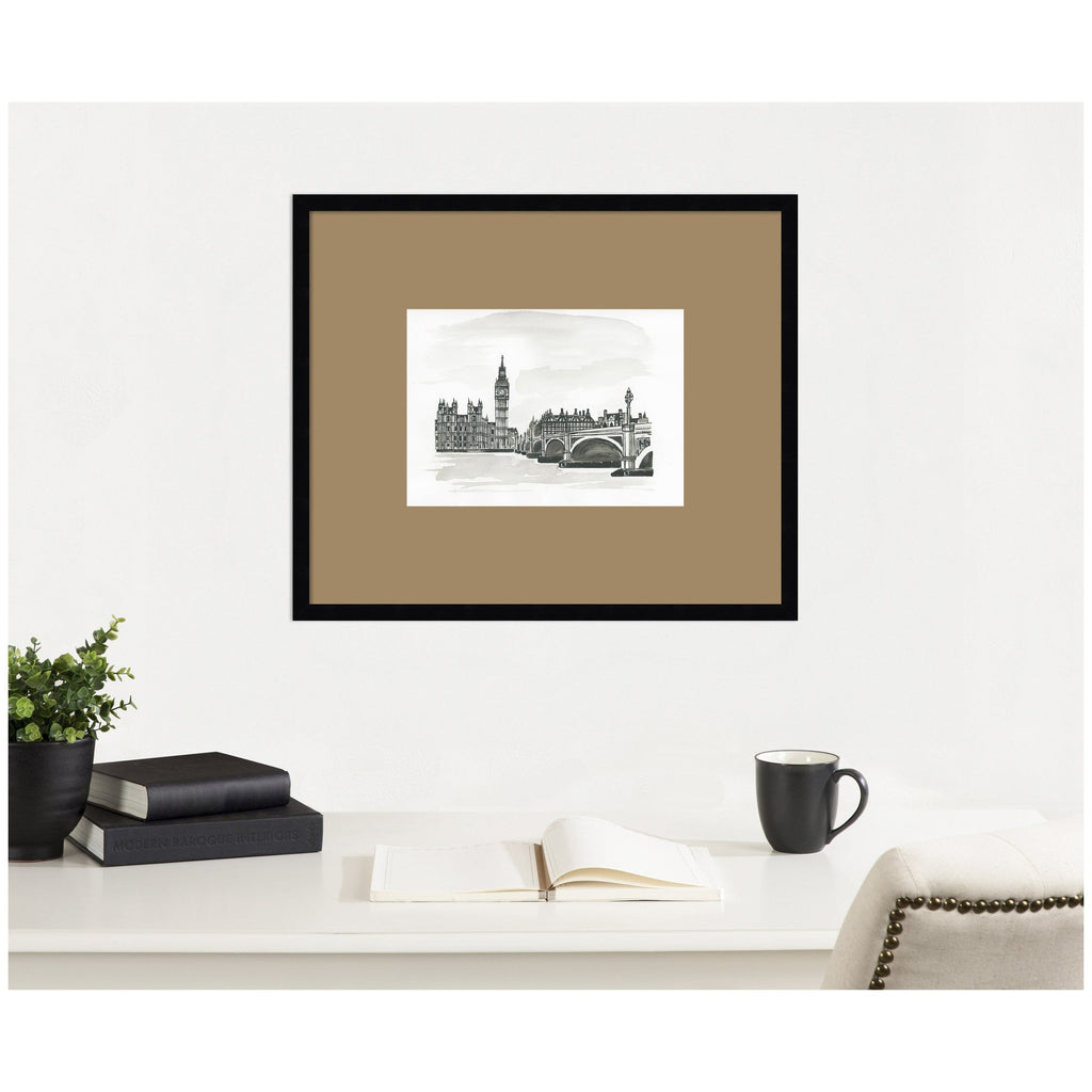 Postcard London by Teju Reval Framed Wall Art Print Matted