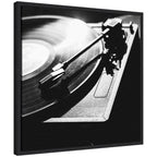 Sylvie Vinyl Record Player Framed Canvas by Alicia Abla