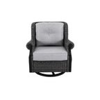 Lassen wicker living room set: 1 three-seater sofa and 2 swivel rocking chairs