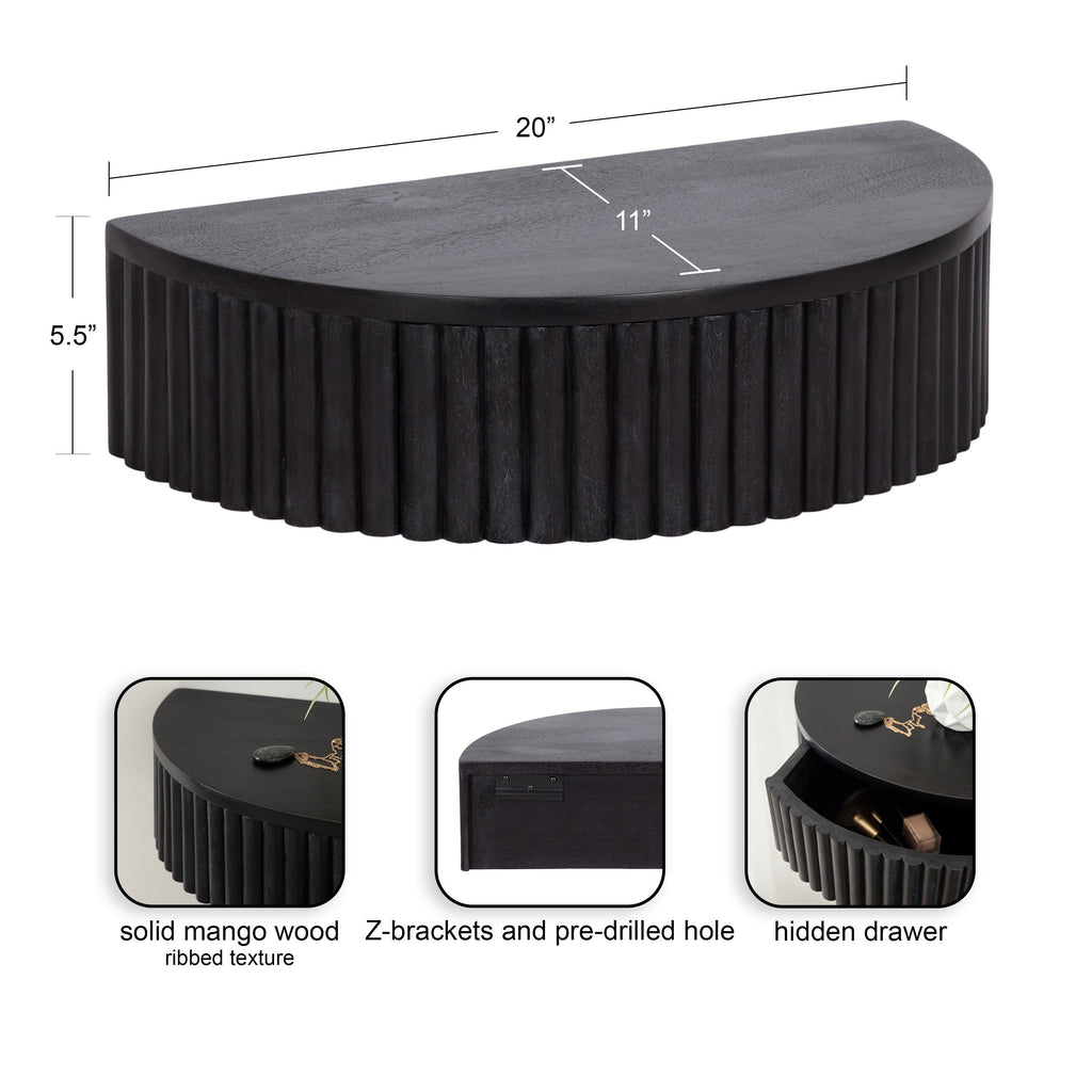 Reid Ribbed Floating Side Table
