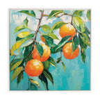 Sylvie Beaded Orange Tree Framed Canvas by The Creative Bunch Studio