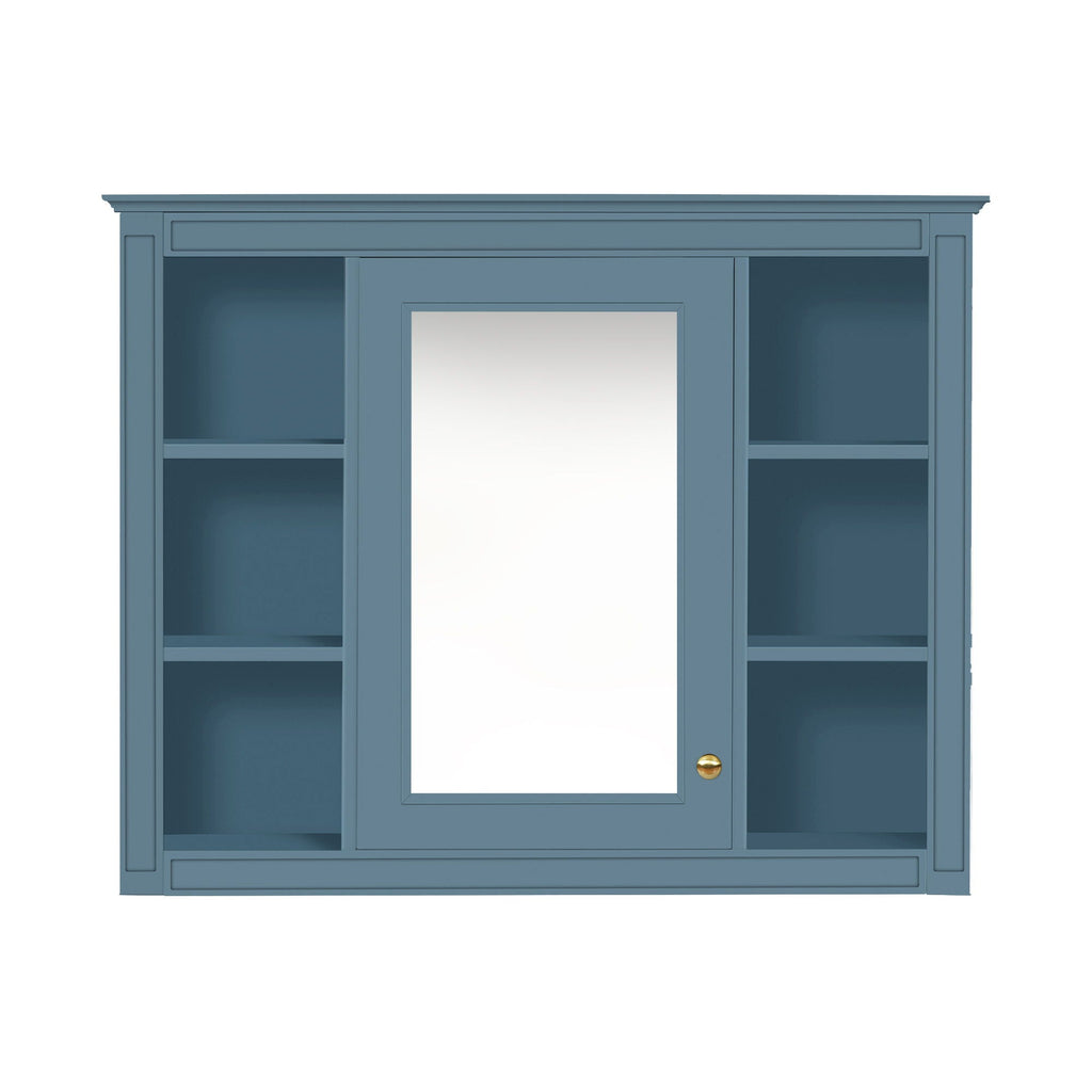Wall Mounted Medicine Cabinet With Mirror, Storage Cabinet Featuring 6 Open Shelves And Adjustable Interior