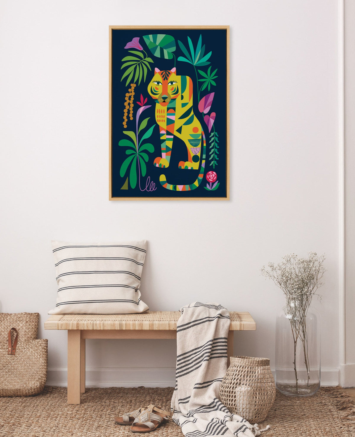 Sylvie Tiger in the Forest Framed Canvas by Rachel Lee
