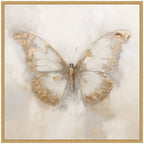 Sylvie Butterfly Neutral 2 Framed Canvas by The Creative Bunch Studio