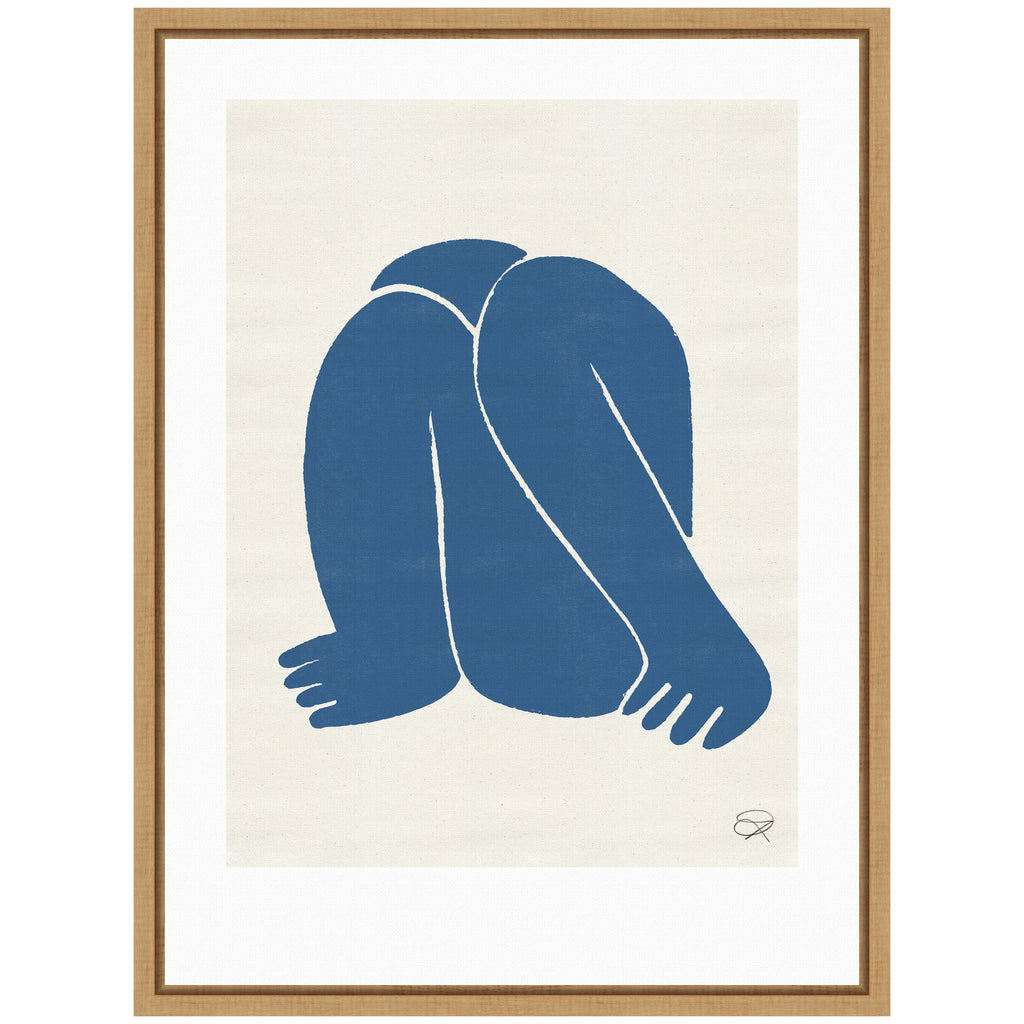 Sylvie Head Down II Royal Framed Canvas by Rocket Jack