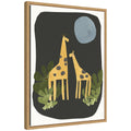 Giraffes Under The Moon by Alicia Abla Framed Canvas Wall Art Print