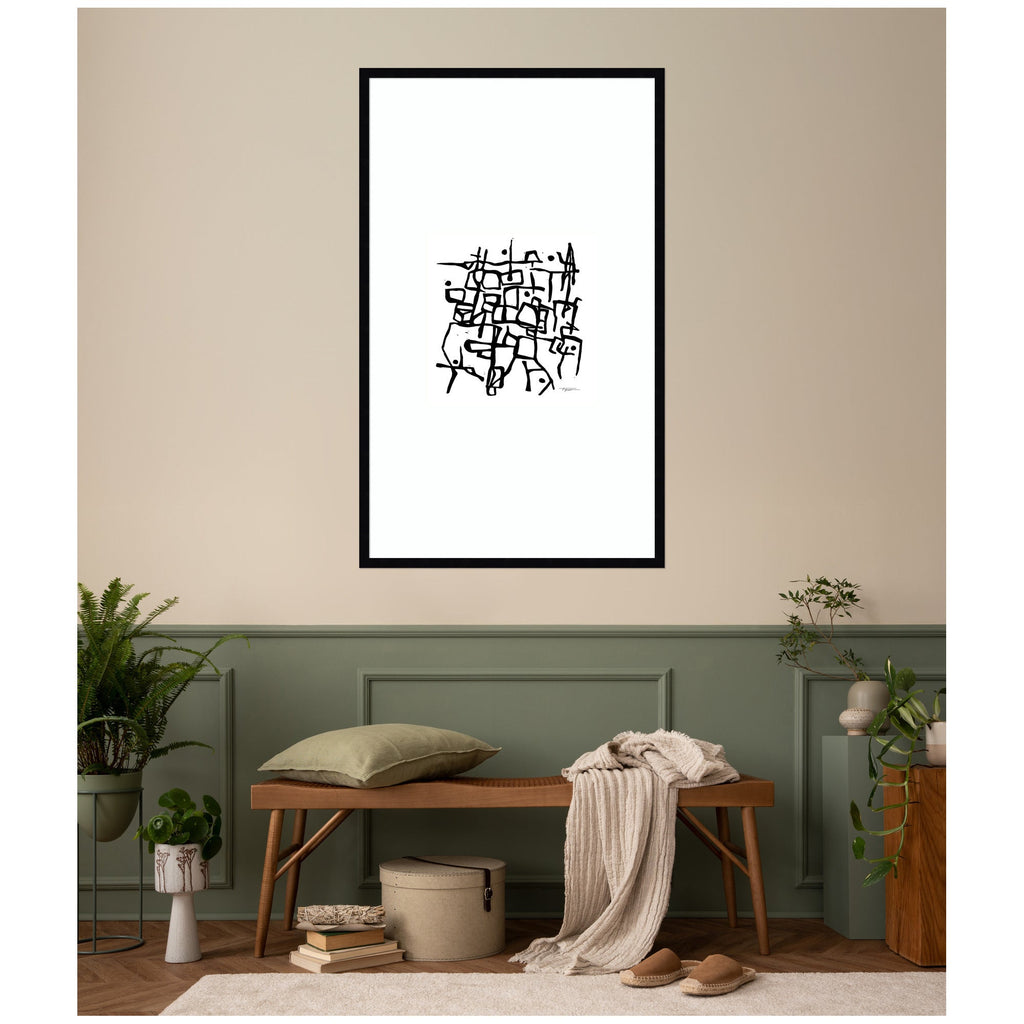 Organic Lines BW Grayscale by Statement Goods Framed Wall Art Print