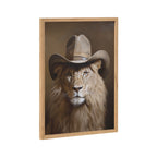 Gallery Lion Wearing a Western Cowboy Hat Print by The Creative Bunch Studio