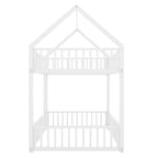 Metal House Bunk Bed With Fence And Door