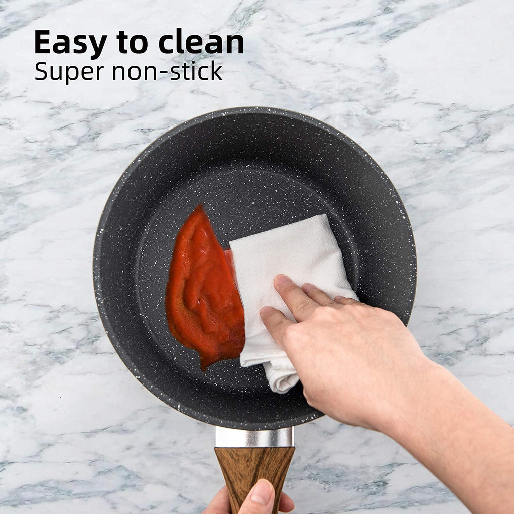 CasaFoyer 8-Inch Non-Stick Egg Frying Pan with Induction Base - Ideal for Steak, Bacon, Hot-Dogs, and Burgers