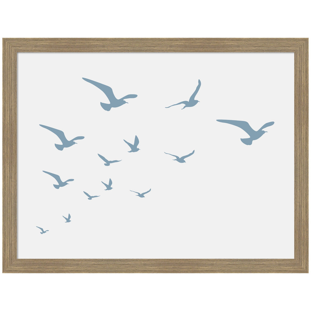 Seagulls White Background by Jolly and Dash Framed Wall Art Print