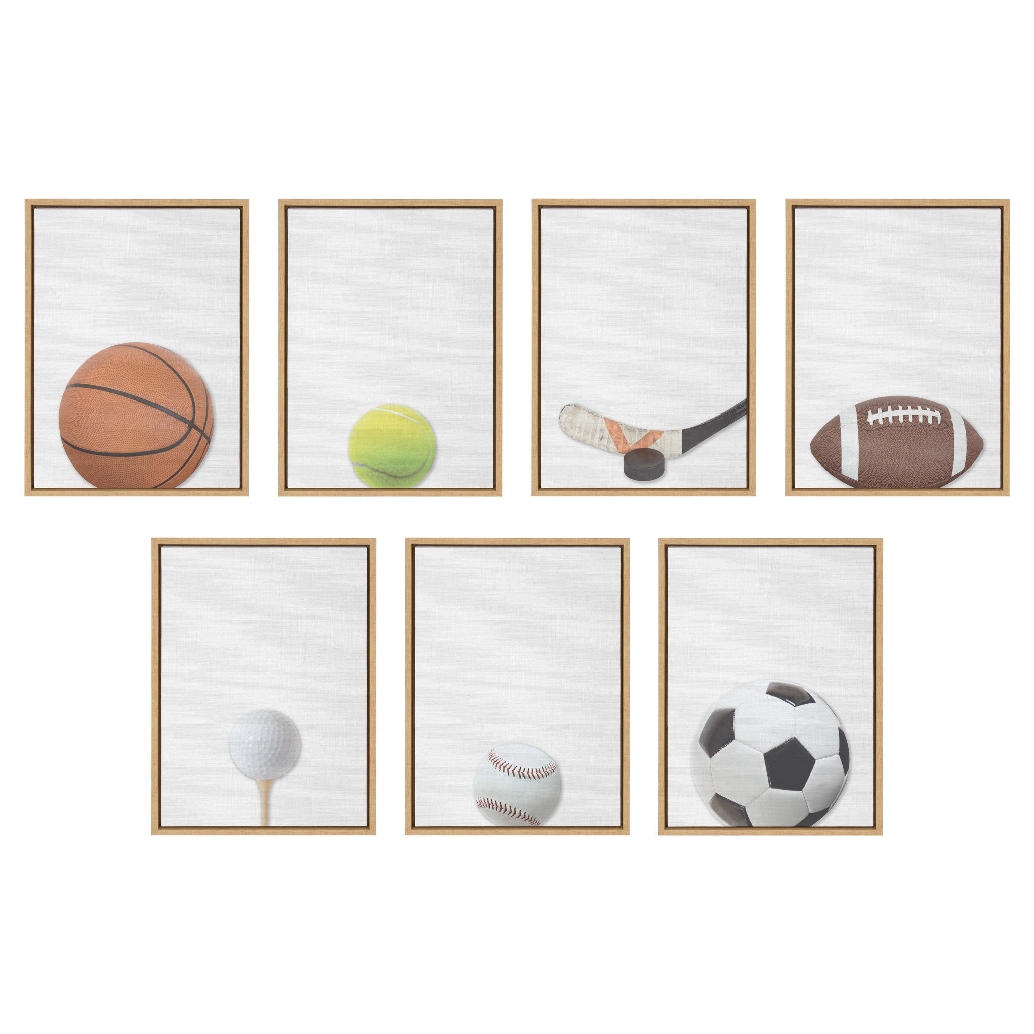 Sylvie Color Football Portrait Framed Canvas, Natural 18x24