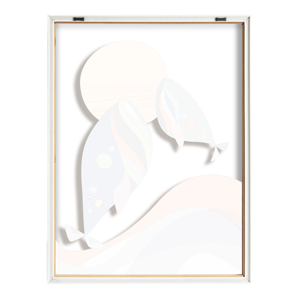 Blake Modern Colorful Whales Framed Printed Glass by Rachel Lee of My Dream Wall