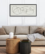Sylvie Dancing Circles Framed Canvas by Teju Reval of SnazzyHues