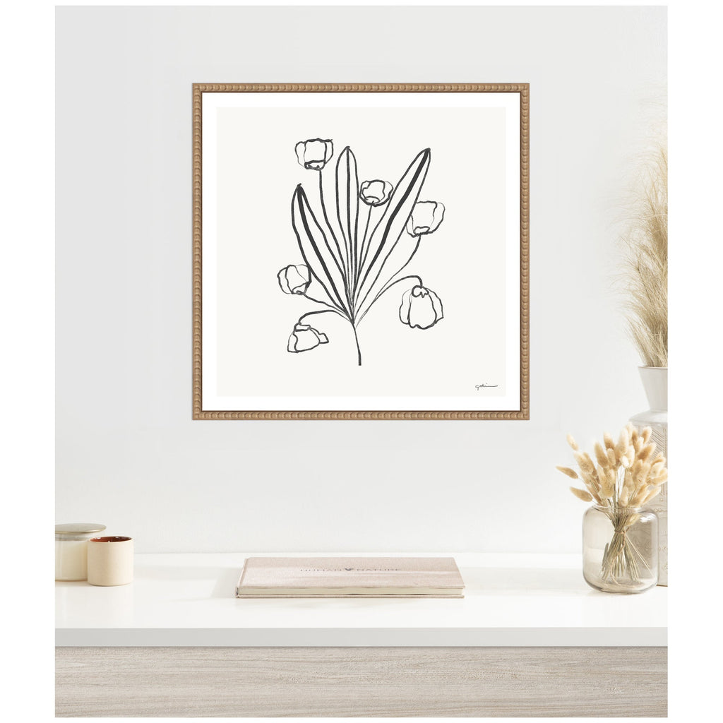Floral Bouquet by Gabrielly Guedes Framed Canvas Wall Art Print
