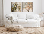 Sylvie Beaded Olive Tree Framed Canvas by The Creative Bunch Studio