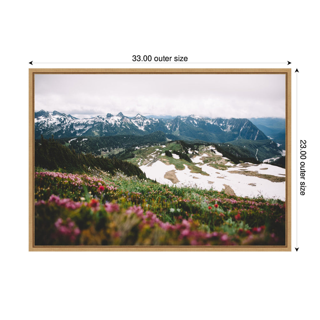 Sylvie Snow Covered Mountain Landscape Framed Canvas by Patricia Hasz