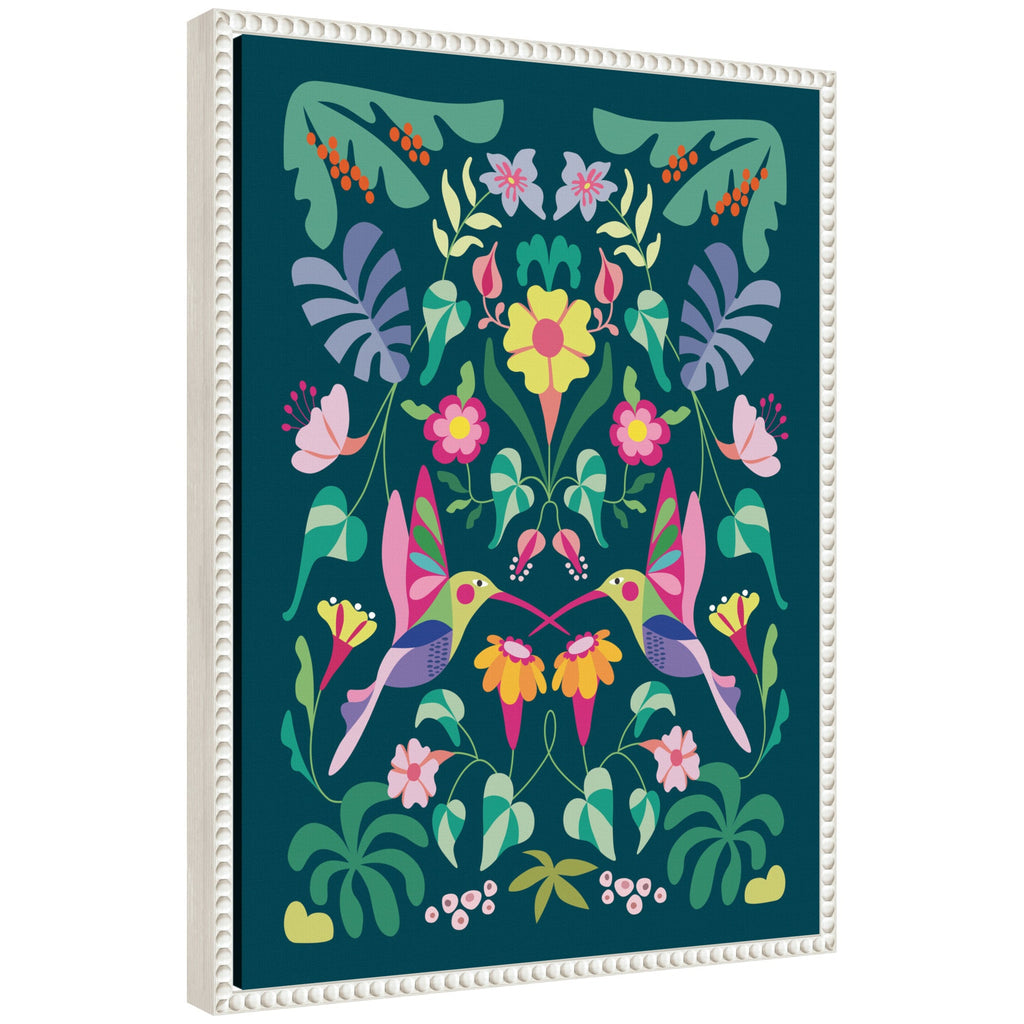 Sylvie Tropical Hummingbirds Framed Canvas by Rachel Lee