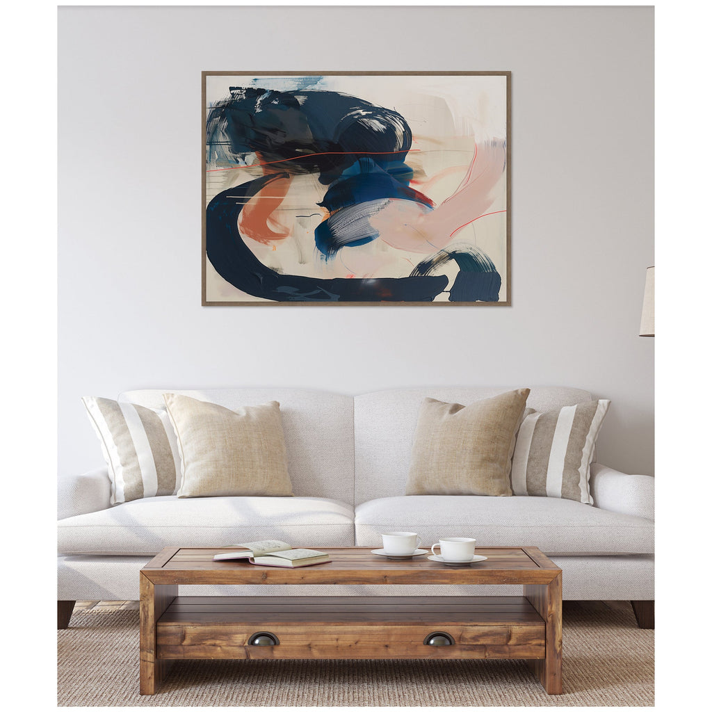 Sylvie Deep Blue Momentum I Framed Canvas by Amy Lighthall
