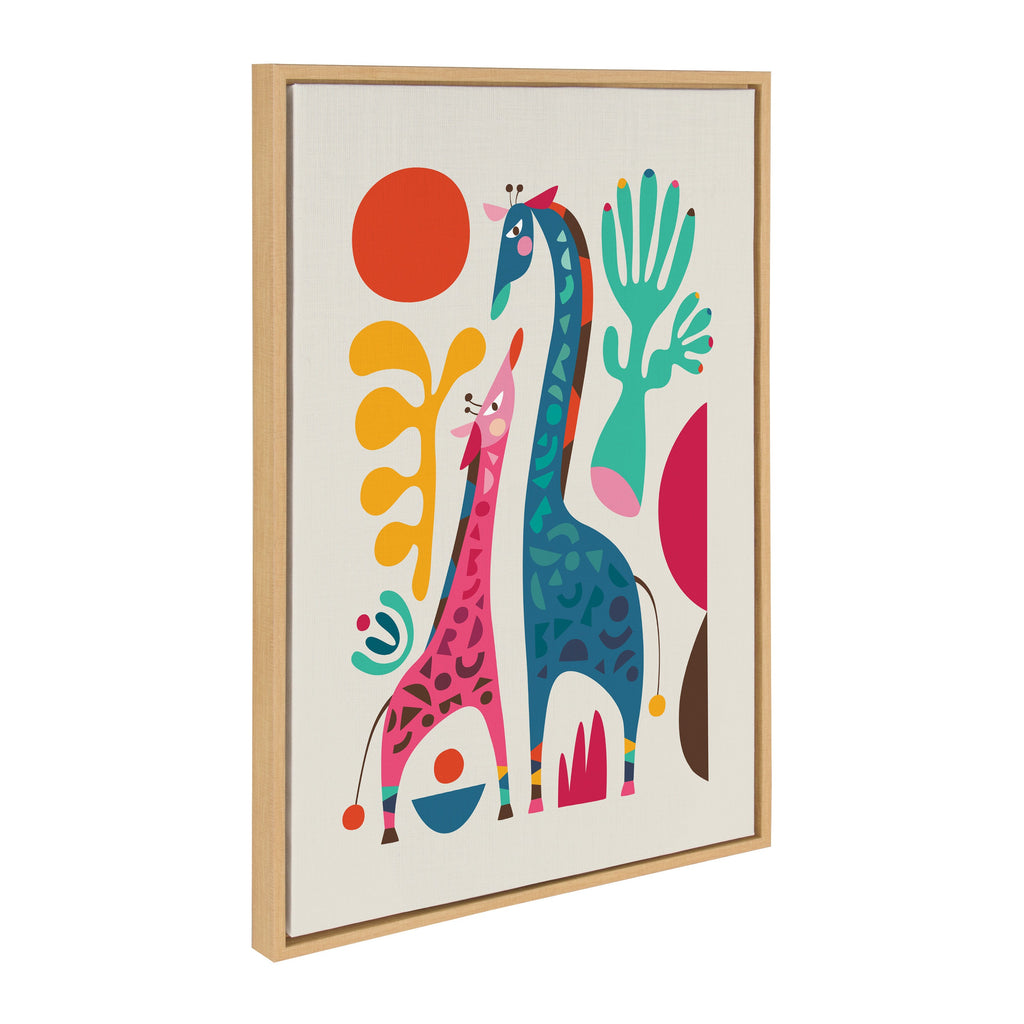 Sylvie Giraffe Love Framed Canvas by Rachel Lee of My Dream Wall