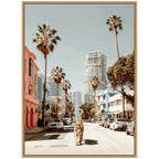 Sylvie California Tiger Roaming through Palm Springs Framed Canvas by Michael Schauer